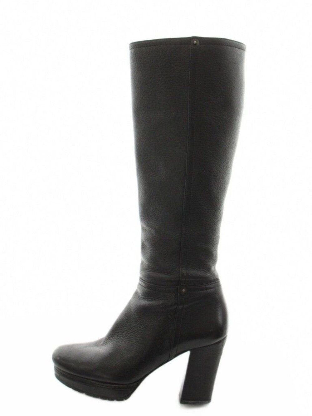 Prada Sport Long Boots Heels Leather Black 36